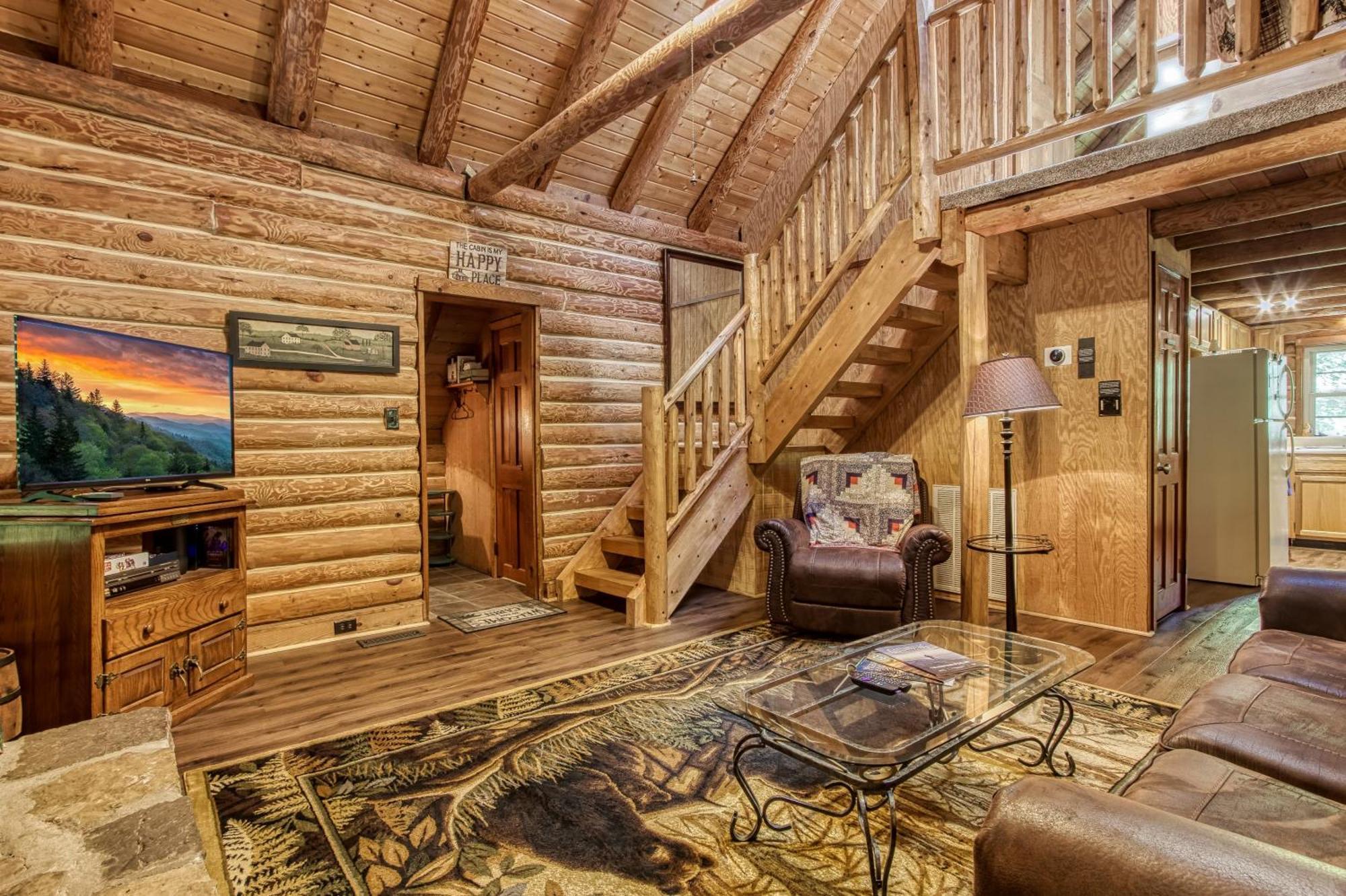 Very Private, Real Log Cabin With Hot Tub! 세비어빌 외부 사진