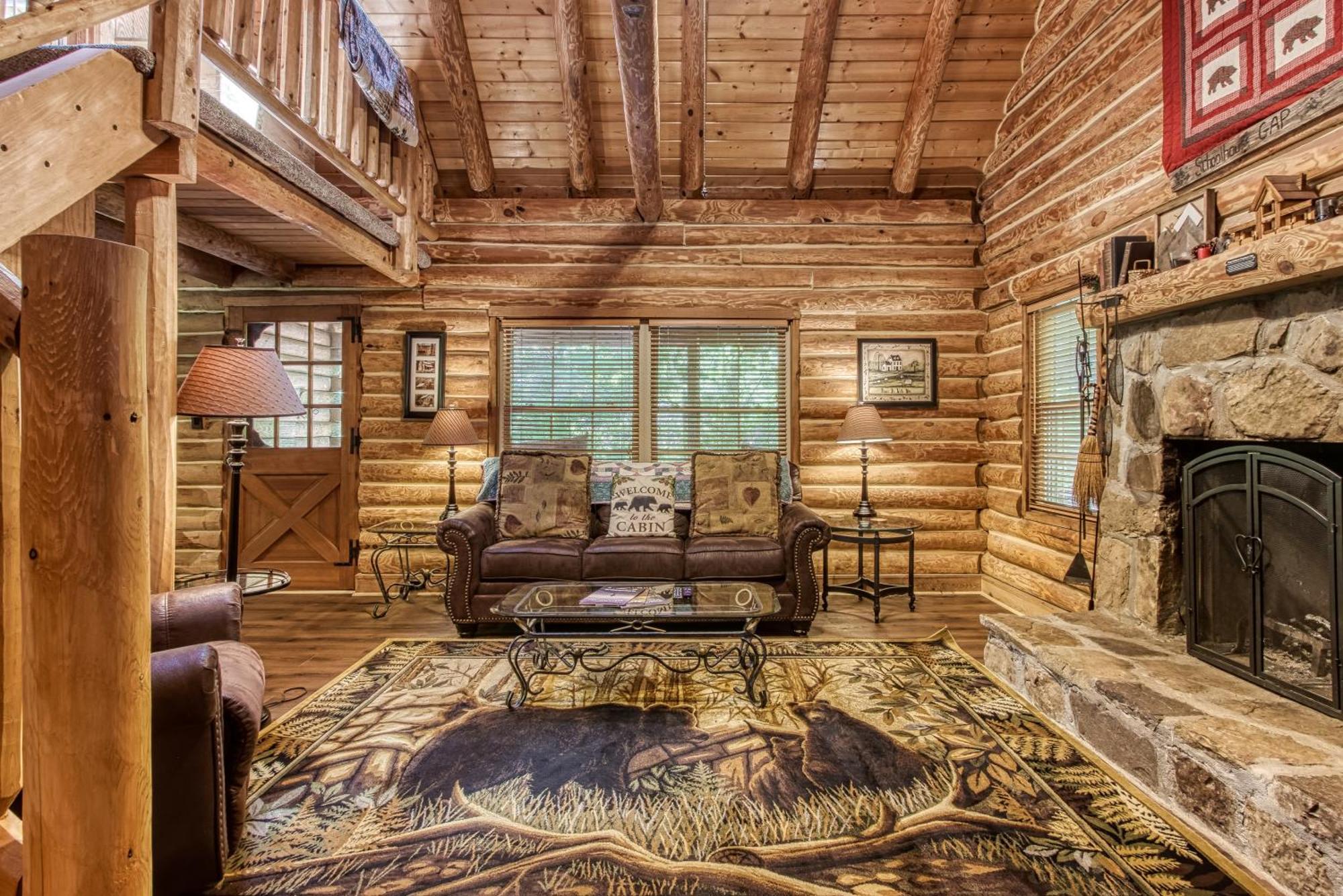 Very Private, Real Log Cabin With Hot Tub! 세비어빌 외부 사진