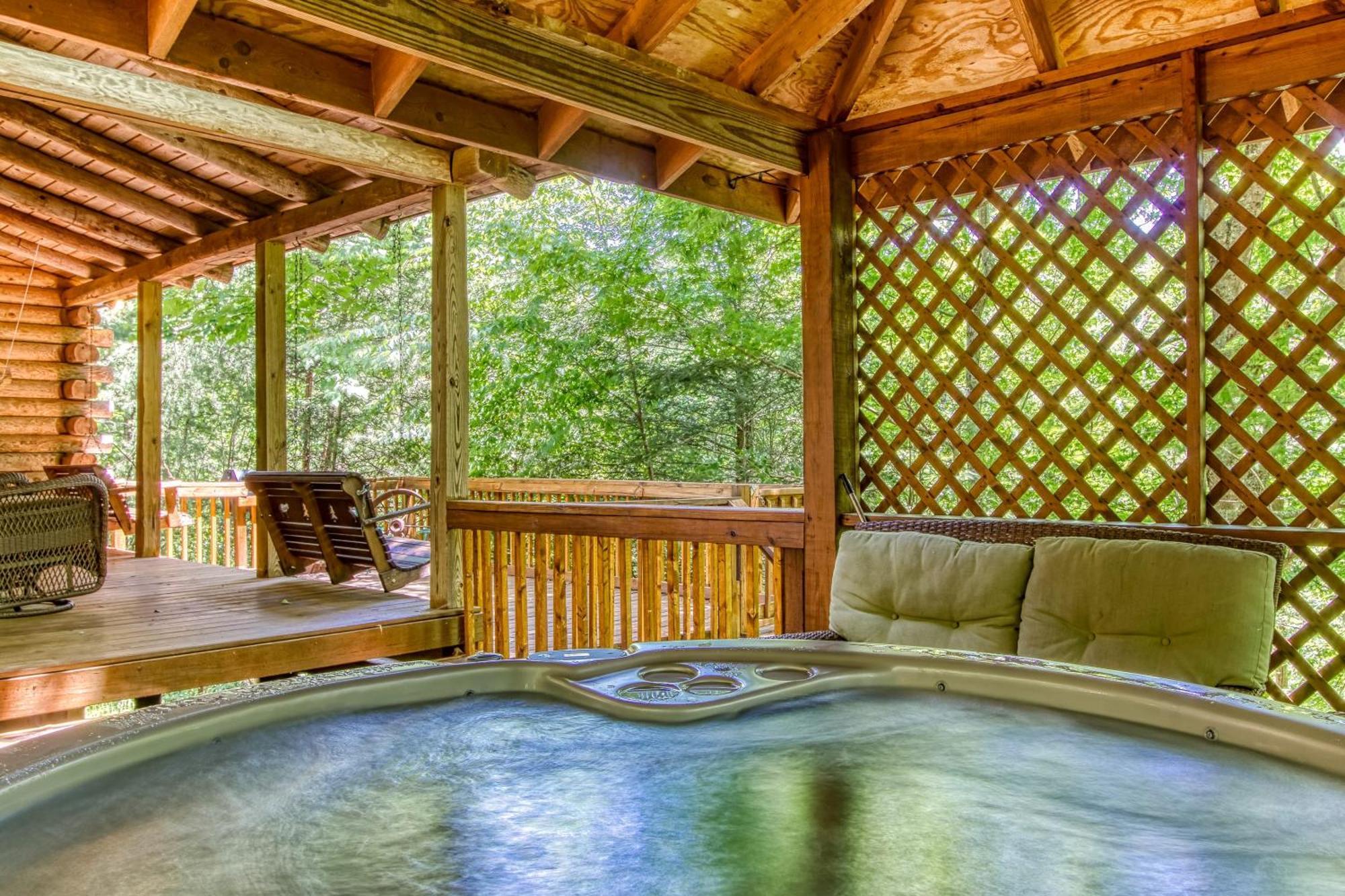 Very Private, Real Log Cabin With Hot Tub! 세비어빌 외부 사진